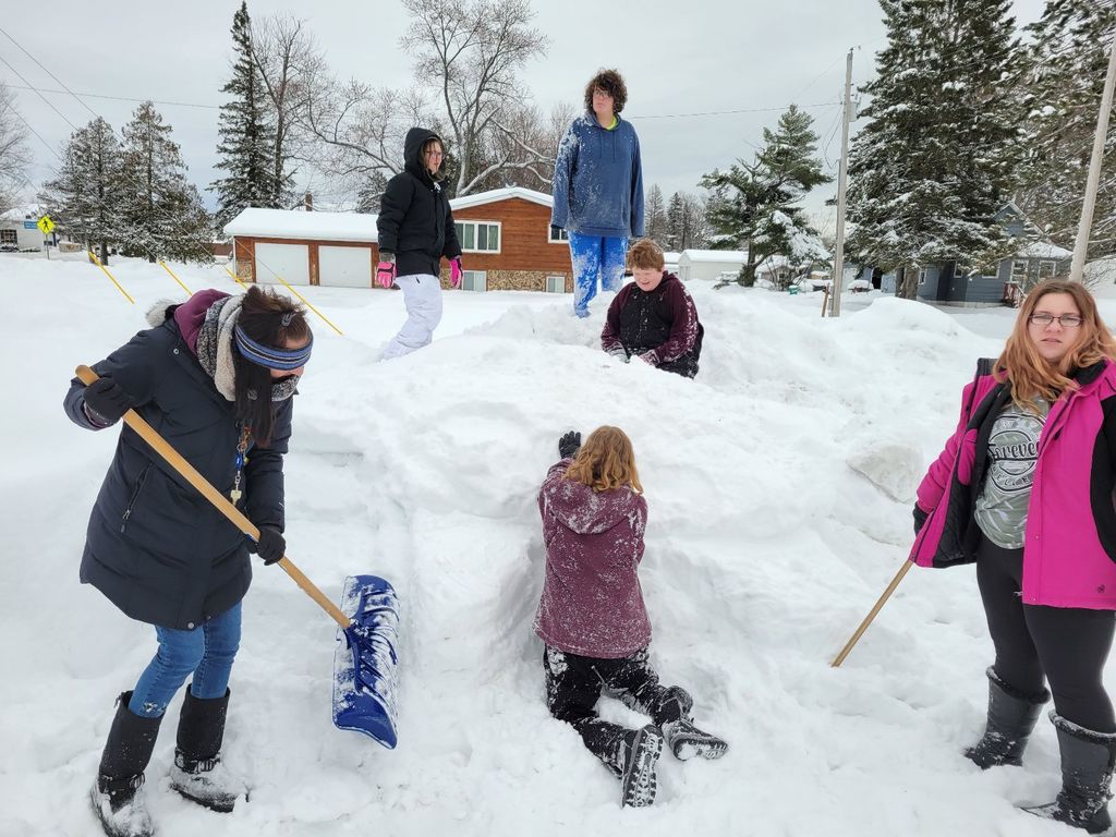 NLCS students making snow sculptures 6
